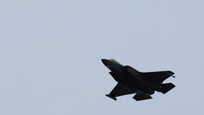 An F-35 fighter jet flies over Evenes air base. (Representational) (REUTERS)