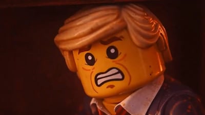 Donald Trump depicted in Legos-style animation in an Iranian video. (@RT_com/@akhbarenfejari)