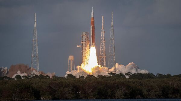 NASA's Artemis II Space Launch System rocket carrying the Orion spacecraft lifts off from Launch Complex 39B at Kennedy Space Center on April 1, 2026 in Cape Canaveral, Florida. Joe Raedle/Getty Images/AFP