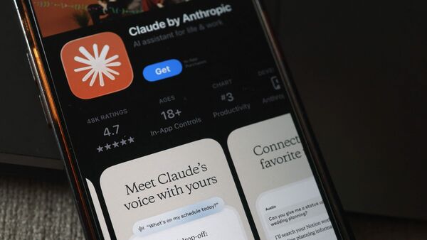 In this illustration, the Claude AI app is seen in the app store on a phone on February 16, 2026 in New York City. (Photo illustration by Michael M. Santiago/Getty Images)