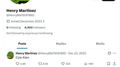 Following a shooting incident at the White House Correspondents' Dinner, suspect Cole Tomas Allen was arrested. A resurfaced tweet from December 2023 mentioning his name has sparked widespread speculation and conspiracy theories, drawing significant attention on social media as users debate its eerie coincidence. (Henry Martinez/X)