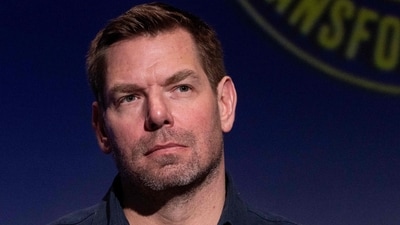 Eric Swalwell, Democrat of California, looks on during the SEIU-United Service Workers West's Gubernatorial Candidate Worker Forum (AFP)