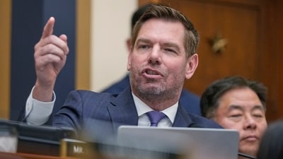 Rep. Eric Swalwell, D-Calif., questions former Justice Department special counsel Jack Smith testifies before the House Judiciary Committee (AP)