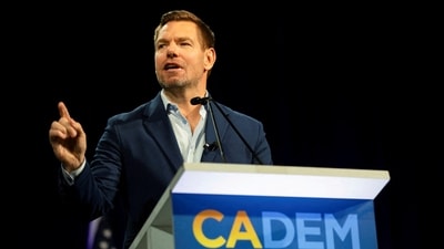 After Swalwell's resignation due to misconduct allegations, Aisha Wahab and Victor Aguilar Jr. lead the race for his congressional seat. (REUTERS)