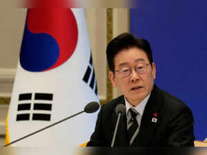 FILE PHOTO: South Korean President Lee Jae Myung attends his new year press conference at the presidential Blue House in Seoul