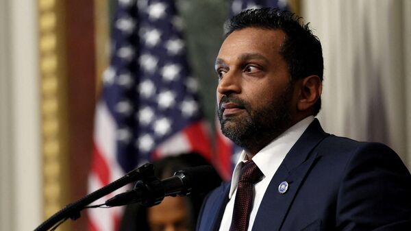 Kash Patel speaks after being sworn in as FBI director in the Eisenhower Executive Office Building (EEOB) on the White House campus in Washington, D.C., U.S., February 21, 2025.