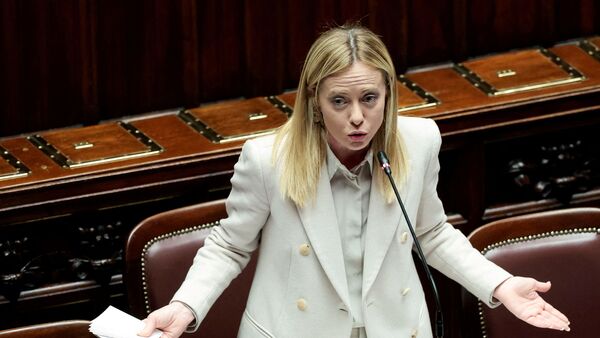 A file image of Italy's Prime Minister Giorgia Meloni.