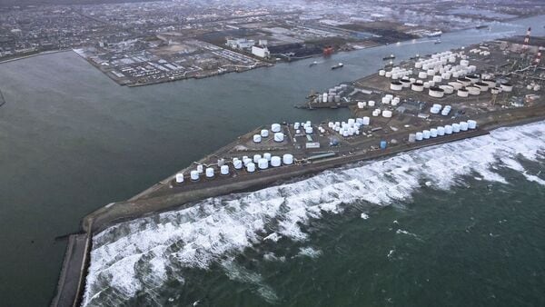 The coastline of Tomakomai, Hokkaido Prefecture, Japan, after a tsunami advisory was issued following an earthquake, April 20, 2026, in this photo taken by Kyodo. Mandatory credit Kyodo/via REUTERS