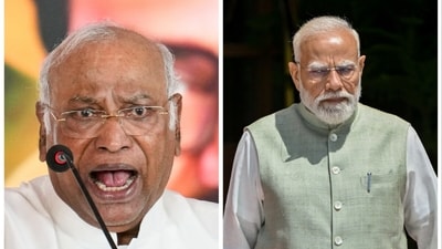 L: Congress president Mallikarjun Kharge | R: Prime Minister Narendra Modi (PTI photos)
