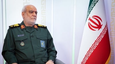 File photo of Major General Majid Khademi, chief of Iran Guards intelligence unit, who was killed in US-Israel strikes on Monday. (X/@velstrad24)