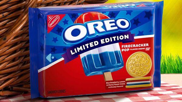 Oreo Firecracker Pop: A cookie that tastes like a red, white and blue popsicle.