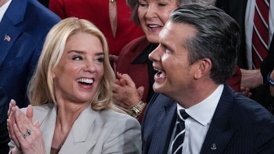 Former Attorney General Pam Bondi and Defense Secretary Pete Hegseth (AP)