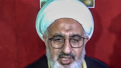 **EDS: SCREENGRAB VIA PTI VIDEOS** New Delhi: Abdul Majid Hakeem Ilahi, the representative of Iran's Supreme Leader in India, addresses the media, in New Delhi, Monday, April 13, 2026. (PTI Photo)(PTI04_13_2026_000027B) (PTI)