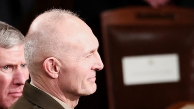 General Randy George, Chief of Staff of the U.S. Army at Donald Trump's State of the Union address. (REUTERS)