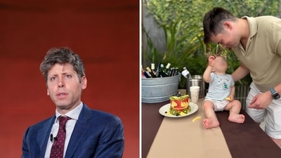 Sam Altman shared a rare picture of his husband and child. (Reuters, Sam Altman)