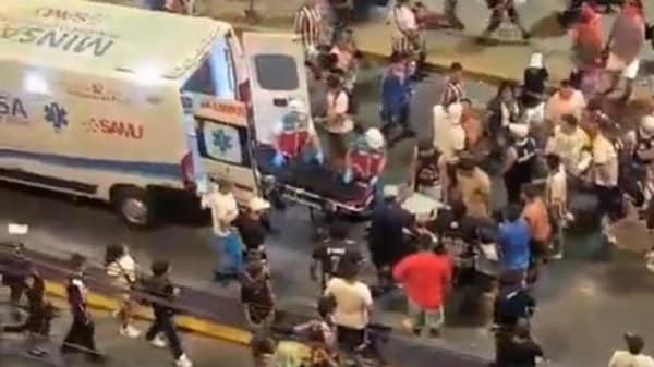 Screengrab from a video showing chaos in the Peruvian capital of Lima following a stampede ahead of Alianza Lima vs Universitario derby, 3 April, 2026.