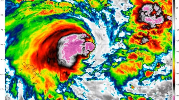 Satellite imagery showing Cyclone Maila.