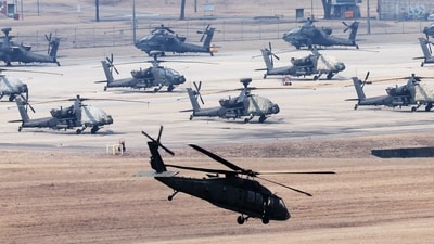 A US Army UH-60 Black Hawk helicopter seen here flying over a US military base in South Korea. (Yonhap/AFP photo for representation)