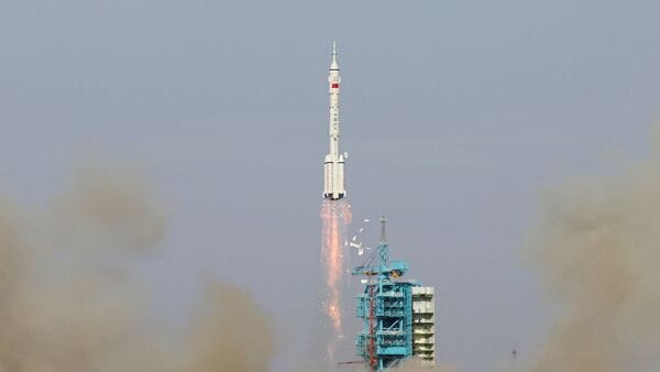 A Long March-2F rocket carrying the unmanned Shenzhou-22 spacecraft takes off from the Jiuquan Satellite Launch Center for a mission to China's Tiangong space station, near Jiuquan, Gansu province, China, November 25, 2025.