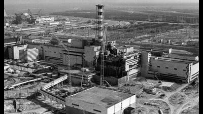 The explosion at reactor no. 4 was the result of grave flaws in the reactor’s design and a Soviet system built on secrecy, irresponsibility and contempt for safety. For days, the fire sent radioactive material far beyond Ukraine’s borders, contaminating large parts of Europe. (AFP)