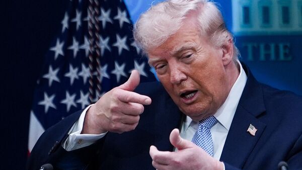 President Donald Trump speaks with reporters in the James Brady Press Briefing Room at the White House, Monday, April 6, 2026, in Washington.
