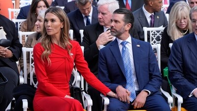 Donald Trump Jr. with his partner Bettina Anderson  (AP Photo/Mark Schiefelbein) (AP)