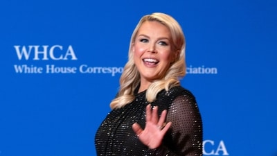 White House press secretary Karoline Leavitt poses for photographers as she arrives at the annual White House Correspondents' Association Dinner in Washington, Saturday, April 25, 2026. (AP Photo/Jose Luis Magana) (AP)