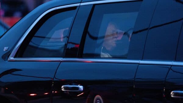 President Donald Trump arrives to the White House Correspondents Dinner, Saturday, April 25, 2026, in Washington