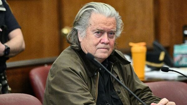 Steve Bannon, former advisor of U.S. President Donald Trump, attends a hearing in his fraud case stemming from a fundraising effort to build a border wall, at the New York Criminal Court, in New York City, U.S., February 11, 2025. Curtis Means/Pool via REUTERS/File Photo