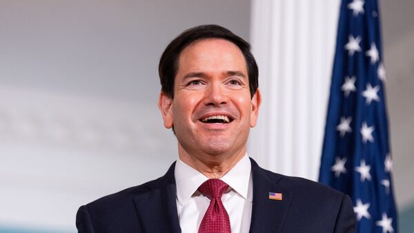 US Secretary of State Marco Rubio gives remarks as he meets with New Zealand Foreign Minister Winston Peters (not pictured) at the State Department in Washington, D.C. April 7, 2026. (REUTERS)