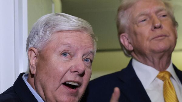 US Senator Lindsey Graham with Donald Trump