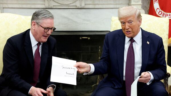 A file image of US President Donald Trump with UK Prime Minister Keir Starmer.