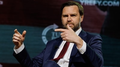 JD Vance speaks at a Turning Point USA tour stop at the University of Georgia. (AP)