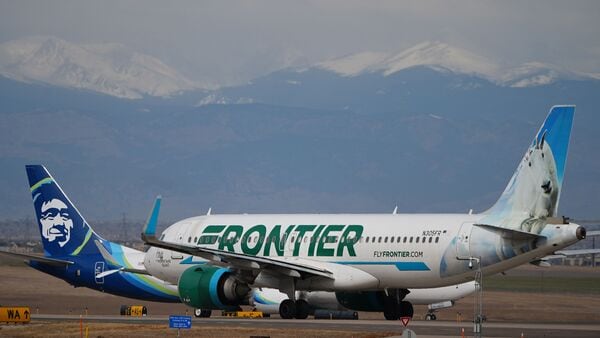 A file image of a Frontier Airlines jet