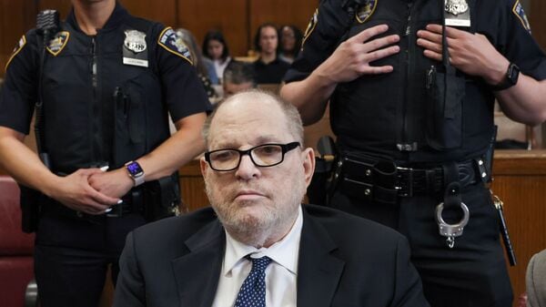 Harvey Weinstein appears in Manhattan criminal court on Friday, May 15, 2026, in New York.