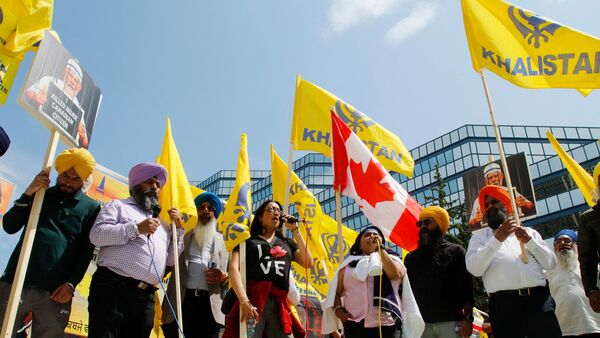A file image of Khalistani supporters in Canada