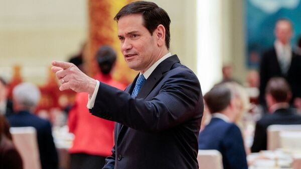 U.S. Secretary of State Marco Rubio arrives to attend a state banquet with U.S. President Donald Trump and Chinese President Xi Jinping at the Great Hall of the People in Beijing, China, May 14, 2026. REUTERS/Evan Vucci