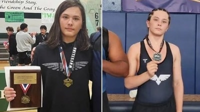 Clain Clark was a student and wrestler, remembered as a friendly person by peers. (X@libsoftiktok)