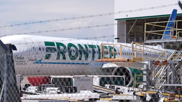 File image of a Frontier Airlines aircraft at Denver Airport