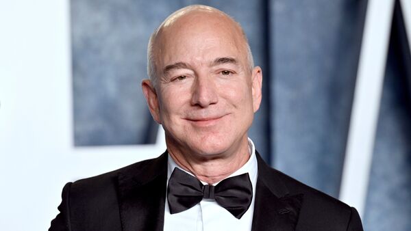 Amazon founder Jeff Bezos at the Vanity Fair Oscar Party on March 12.