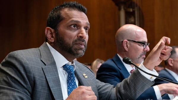 FBI director Kash Patel testifies before the Senate Subcommittee on Commerce, Justice, Science, and Related Agencies hearing on Fiscal Year 2027 Budget Request for the FBI, the Drug Enforcement Administration; the United States Marshals Service and the Bureau of Alcohol, Tobacco, Firearms and Explosives the on Capitol Hill, Tuesday May 12, 2026, in Washington. (AP Photo/Jose Luis Magana)
