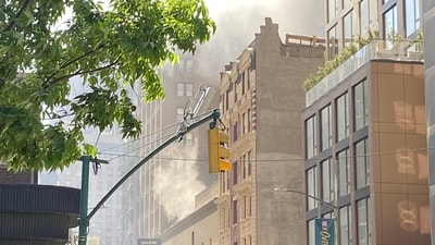 Eugene O’Neill Theatre fire prompts large FDNY response; containment efforts ongoing with no injuries. (X@DylanFedericoWX )