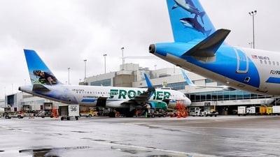 Frontier Airlines said the Airbus A321 was departing for Los Angeles International Airport when the incident occurred. (X/Frontier Airlines)
