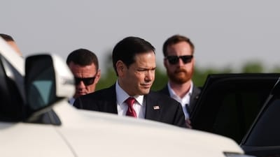 United States Secretary of State Marco Rubio prepares to board his plane at Jaipur International Airport in Jaipur, India, Tuesday, May 26, 2026. (AP ) United States Secretary of State Marco Rubio prepares to board his plane at Jaipur International Airport in Jaipur, India, Tuesday, May 26, 2026. (AP )