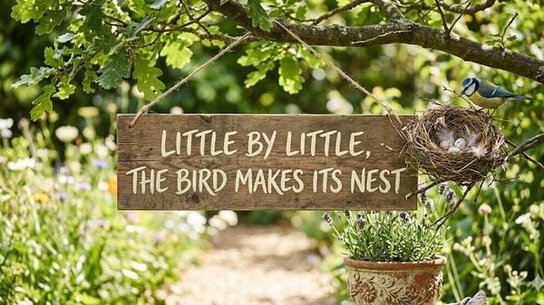 French Proverb of the Day on consistency: ‘Little by little, the bird makes its nest’
