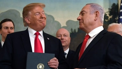 In this March 25, 2019 file photo, President Donald Trump is seen with Israeli Prime Minister Benjamin Netanyahu (AP)