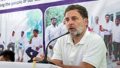 Congress MP and Lok Sabha LoP Rahul Gandhi addresses an event (@INCIndia )