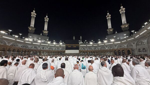 Muslim pilgrims pray at the Grand Mosque, ahead of the annual hajj pilgrimage, in Mecca, Saudi Arabia on May 19.