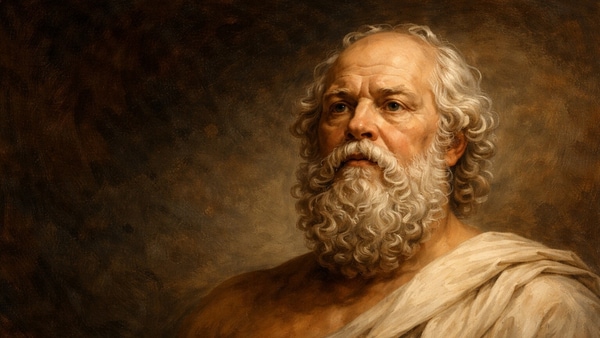 A portrait of Socrates. AI Generated