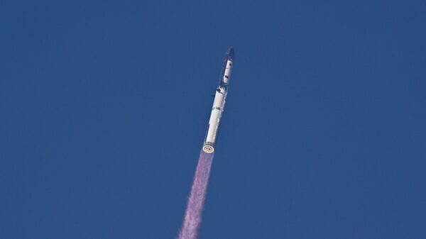 A SpaceX Super Heavy booster carrying the Starship spacecraft lifts off on its 12th test flight at Starbase, Texas, U.S., May 22, 2026.